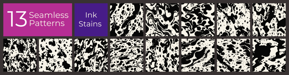 Ink Splatter Pattern Set &mdash; Bold Messy Paint Textures