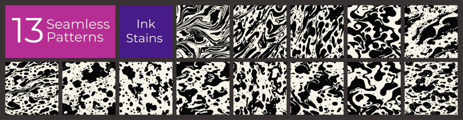 Ink Splatter Pattern Set &mdash; Bold Messy Paint Textures