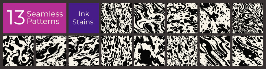 Ink Splatter Pattern Set &mdash; Bold Messy Paint Textures