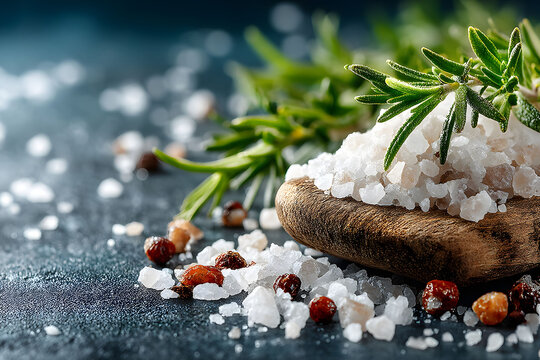 Gourmet Sea Salt and Rosemary with Peppercorns for Culinary Delights