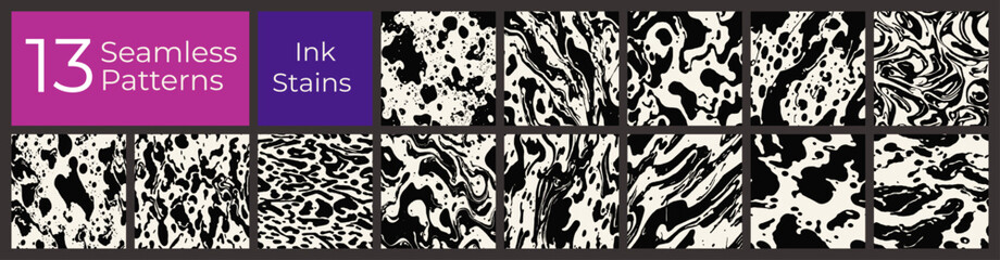 Ink Splatter Pattern Set &mdash; Bold Messy Paint Textures