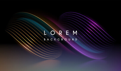 Color light lines background with glow effect