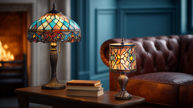 The Tiffany table lamp displays vintage elegance; its soft, warm light and artistic design create a cozy, refined, and stylish atmosphere in any room.