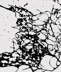 Dynamic Bubble Mesh Pattern. Fluid Organic Cell Shapes and spots monochrome vector background. Black liquid explosion texture