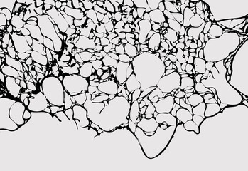 Abstract Black Veins background. Spilled Ink liquid texture Vector. Marbled Paper Effect. Organic resin Mesh on gray background