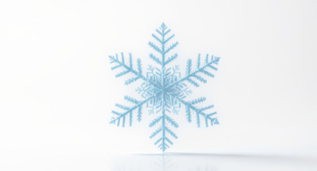 Delicate snowflake shimmers with winter's magic, creating a festive and frosty atmosphere perfect for holiday designs and seasonal celebrations