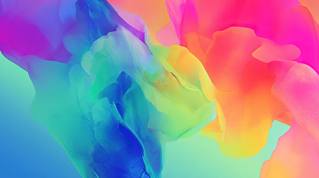 Blend gradient colors such as blue, green, yellow, pink and orange
