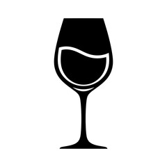 elegant wine glass icon silhouette vector 