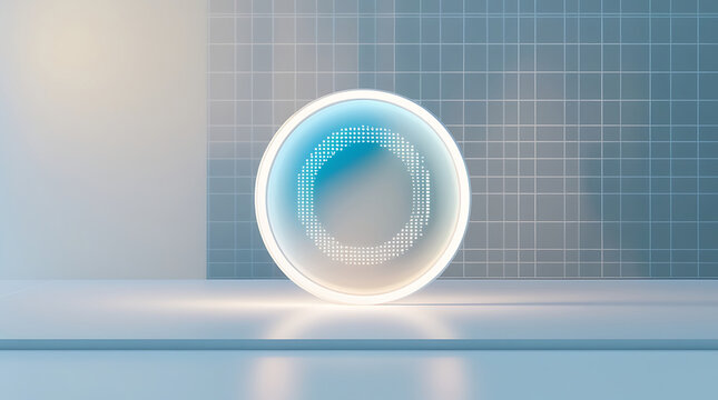 Glowing digital sphere with global data network pattern inside