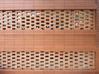 Red bricks for building in construction site for background.