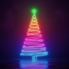 A beautiful purple Christmas tree shines brightly, spreading holiday joy and festive magic all around. Christmas tree, festive lights, winter decoration, and joyful holiday atmosphere.
