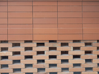 Red bricks for building in construction site for background.