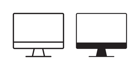 Monitor Icon. Vector illustration with stroke and fill on a white background.