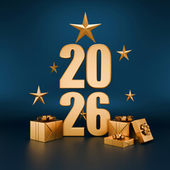 Gift boxes and 2026 Christmas Concept