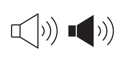 Speaker Icon. for web site Computer and mobile app. Vector illustration with stroke and fill on a white background.