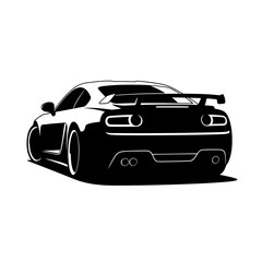 Fototapeta premium Sporty Car Rear View Silhouette