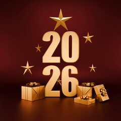 Gift boxes and 2026 Christmas Concept