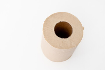 Eco-friendly bamboo toilet roll made from natural, unbleached bamboo paper. Sustainable, biodegradable, and plastic-free alternative to traditional toilet tissue, shown isolated on a white background.
