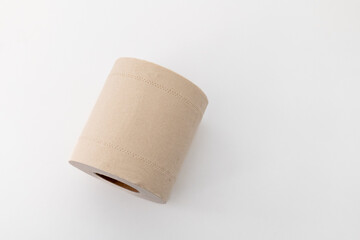 Eco-friendly bamboo toilet roll made from natural, unbleached bamboo paper. Sustainable, biodegradable, and plastic-free alternative to traditional toilet tissue, shown isolated on a white background.