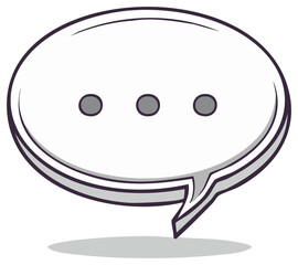 Fototapeta premium Comic style speech bubble with ellipsis dots for messaging and chat