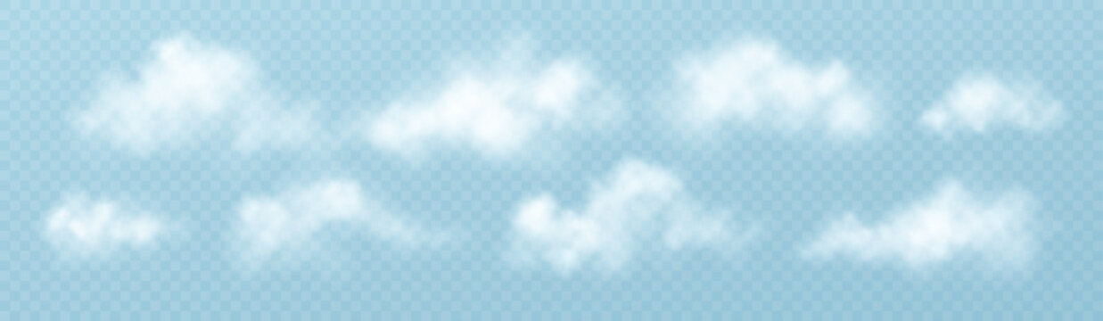 Vector Illustration Background Sky Clouds Soft White Clouds