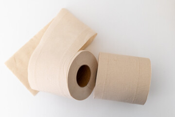 Eco-friendly bamboo toilet roll made from natural, unbleached bamboo paper. Sustainable, biodegradable, and plastic-free alternative to traditional toilet tissue, shown isolated on a white background