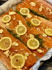 Oven-Baked Salmon Steak with Lemon & Rosemary
