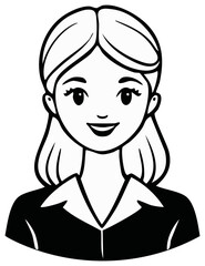Obraz premium Professional woman smiling portrait headshot illustration line art