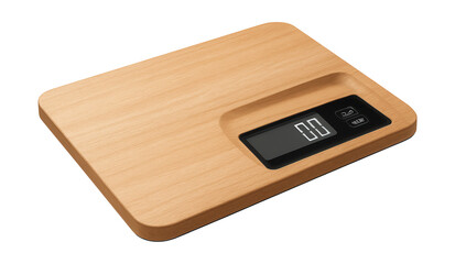 A cutting board featuring a built-in scale and digital display for accurate meal prep.