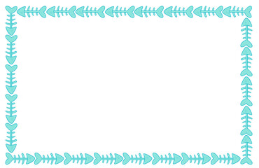 Minimal fishbone border background in soft blue pastel tones. Perfect for seafood menus, ocean themes, and creative kids’ designs.