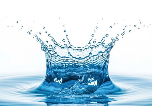 Dynamic water splash crown formation captures moment of impact and fluid motion - Powered by Adobe