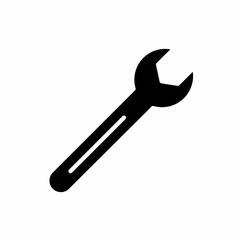 Black wrench icon vector illustration. icon vector.