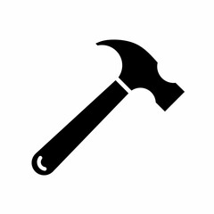 Black hammer icon vector illustration. icon vector.