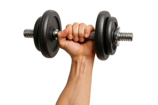 Hand holding dumbbell. Fitness training. Strength workout.