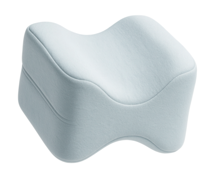 Hypoallergenic knee pillow for joint support during sleep in your personal bed.