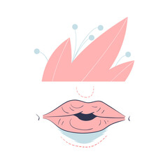 Plastic Surgery with Lips Body Part Correction in Aesthetic Beauty Clinic Vector Illustration
