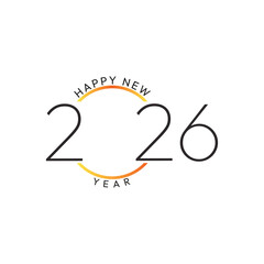 2026 Thin Number background, Banner, Poster, Card, Holiday celebration happy invitation, happy new year, 
