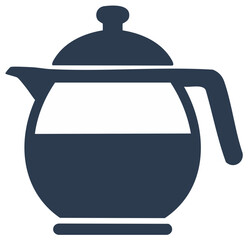 Obraz premium Silhouette of a teapot with lid and liquid level inside illustration