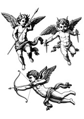 Fototapeta premium Cupid Drawing - Cupid Drawing Pack Series 2