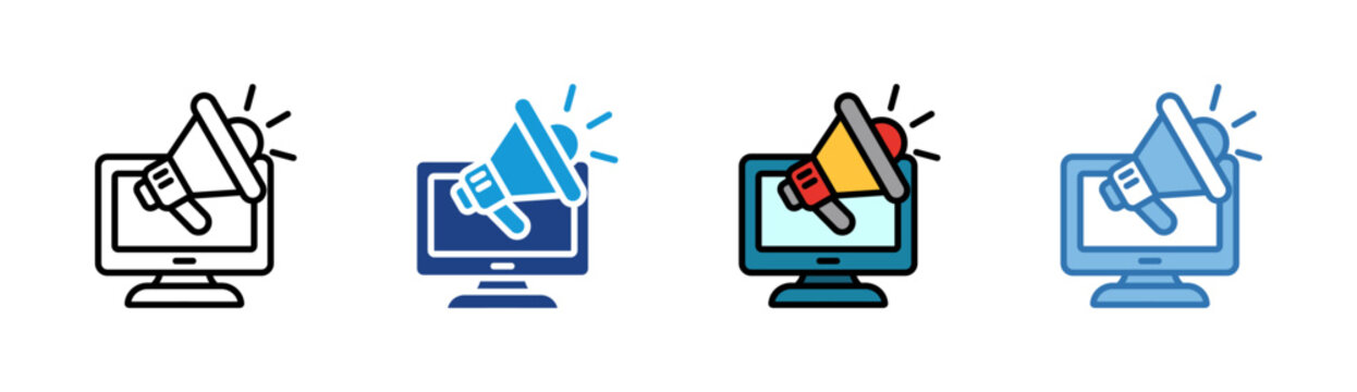 Digital Marketing icon set multiple style collection