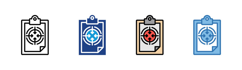 Target Strategy icon set multiple style collection