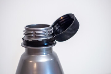 Close Up Shot of Stainless Steel Water Bottle Opening