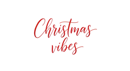 Festive christmas vibes handwritten calligraphy text with glitter effect isolated on transparent background