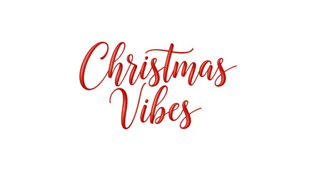 Festive christmas vibes handwritten calligraphy text isolated on transparent background