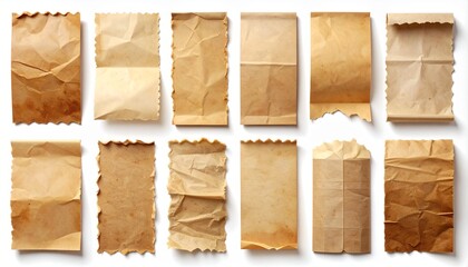A set of beige crinkled masking tape strips