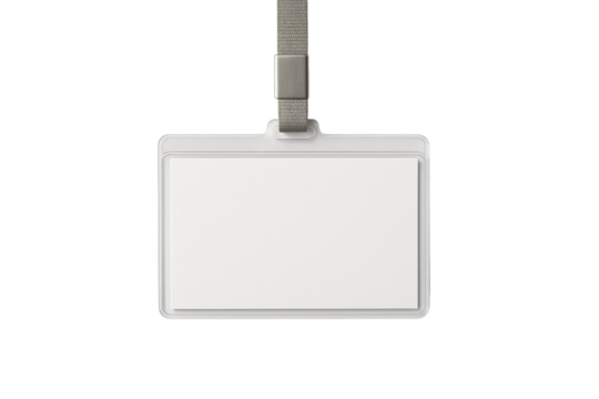 Blank hanging ID card mockup. Office badge concept.