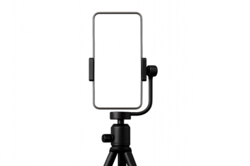 Smartphone on tripod. Live streaming or vlog concept.