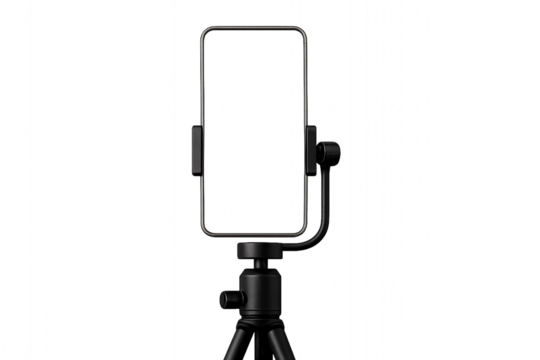 Smartphone on tripod. Live streaming or vlog concept.