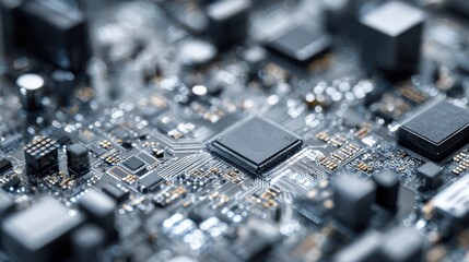 Detailed View of Advanced Computer Circuitry and Integrated Components