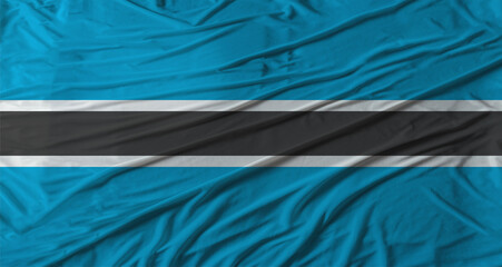Close up of Botswana flag waving. Flag of Botswana with cloth texture